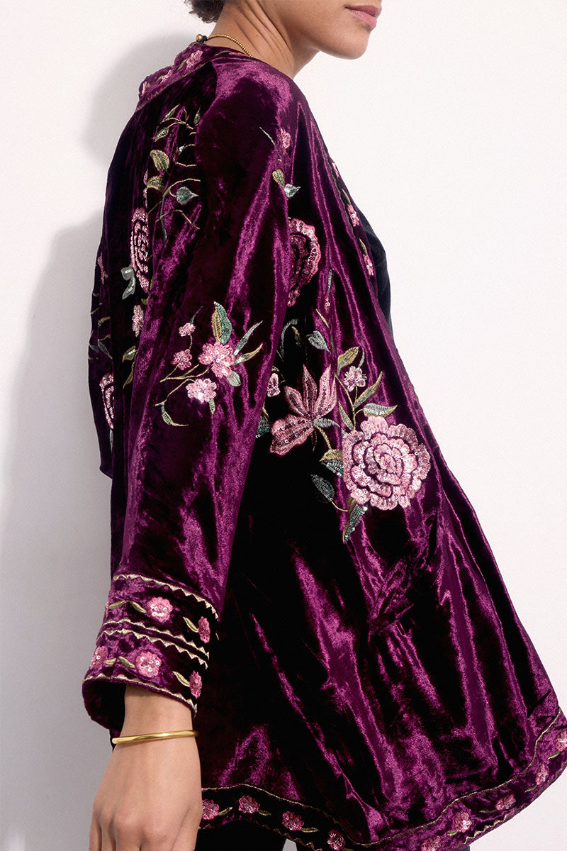 Katlin Velvet Embroidered Jacket