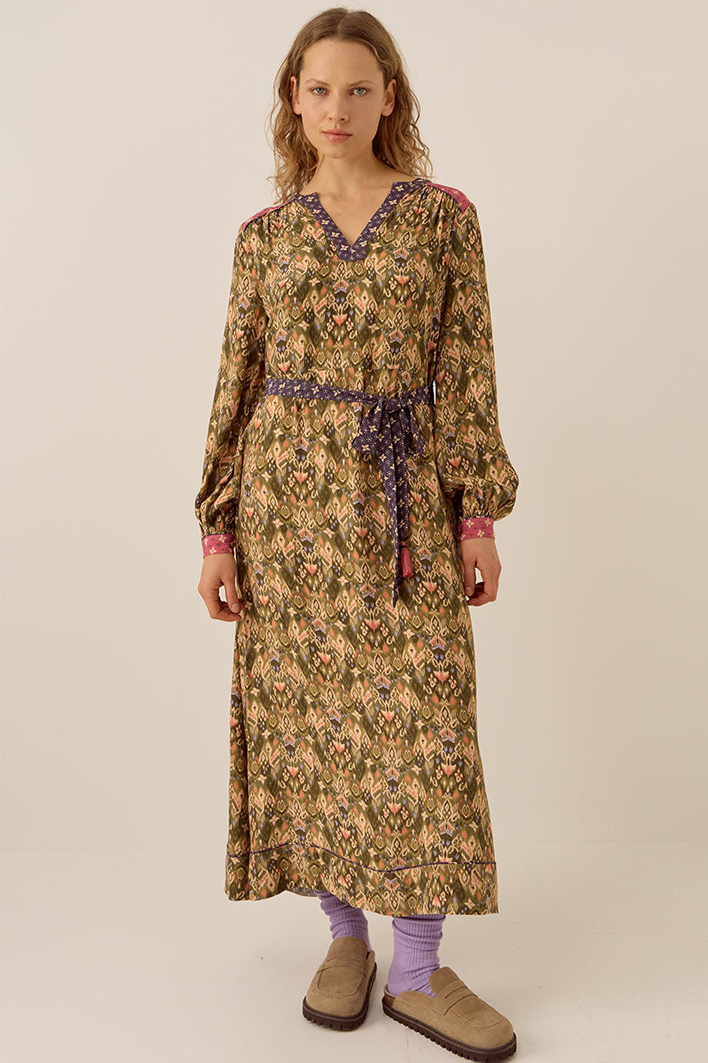 Kiku Ikat Printed Dress