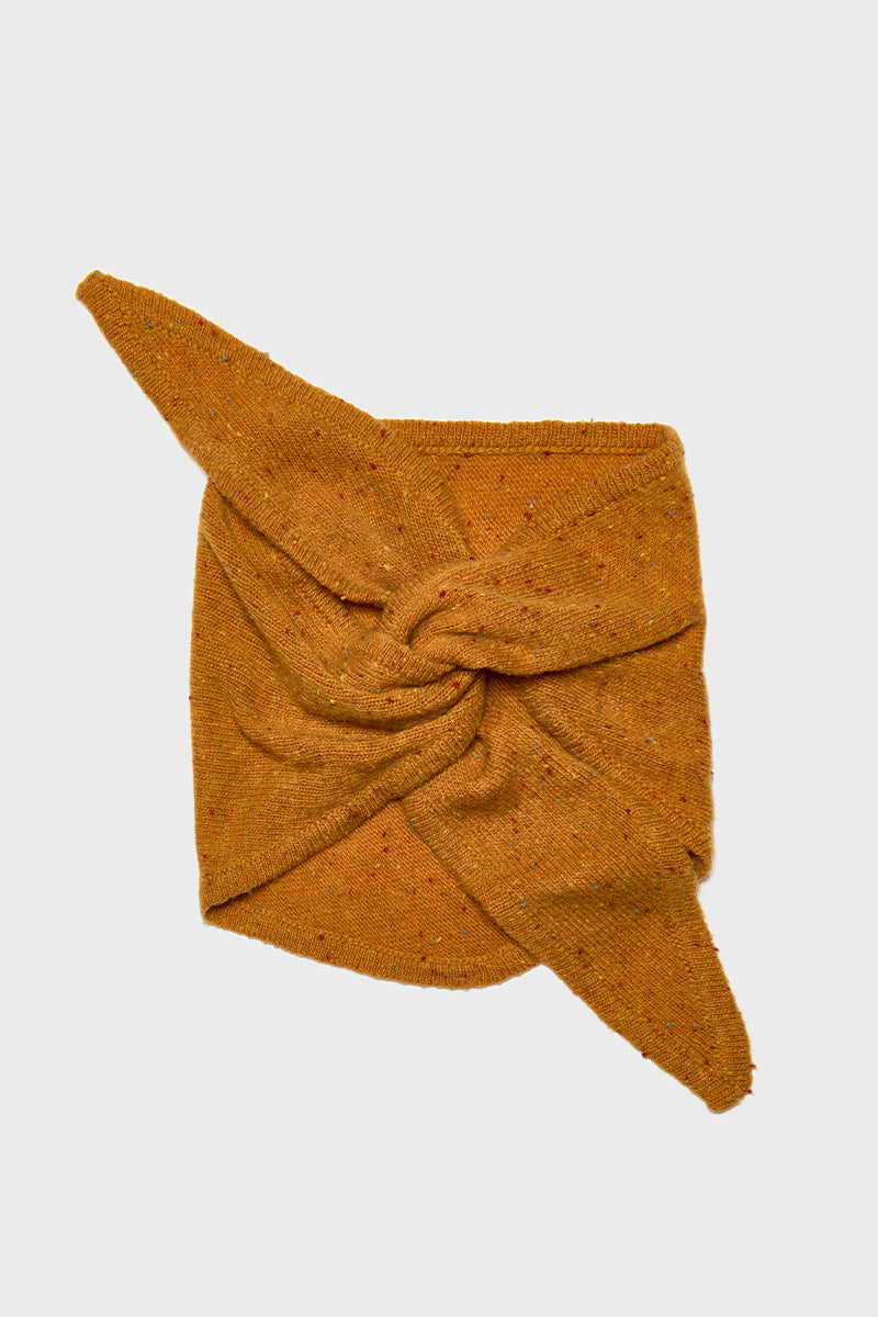 Knitted Wool Bandana Scarf Mustard