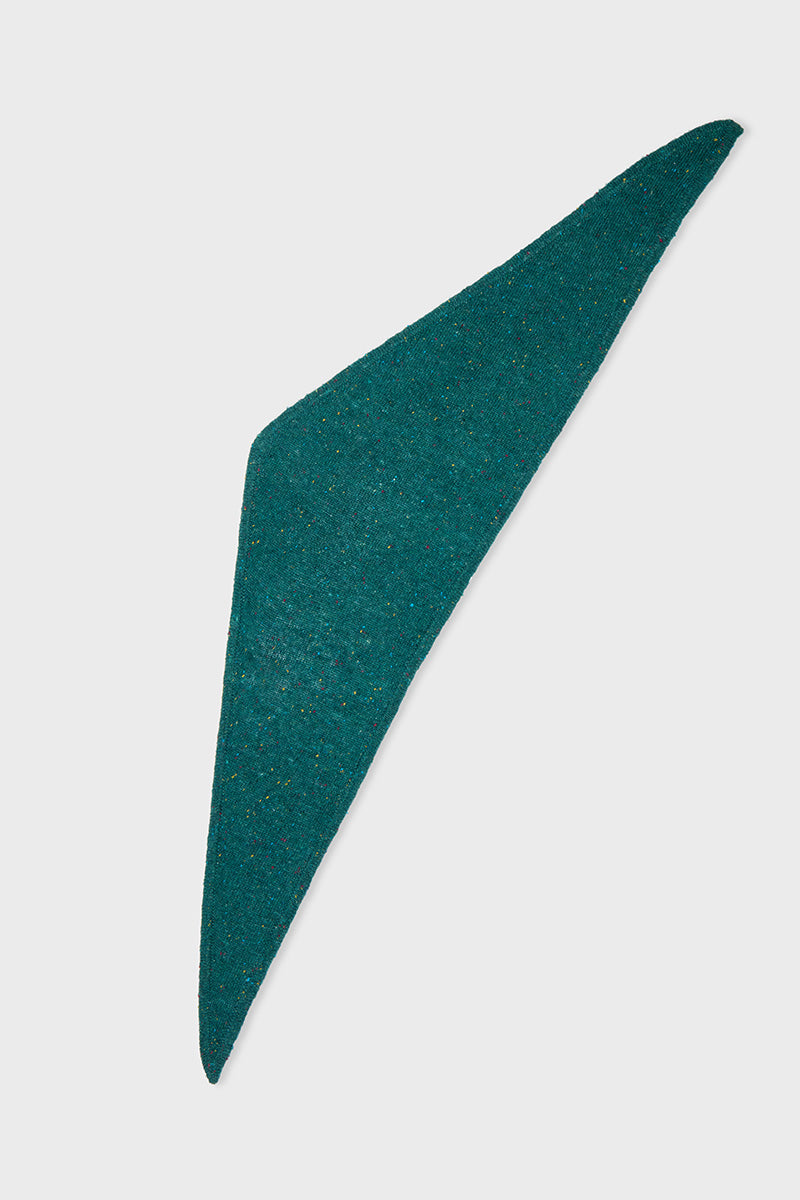 Knitted Wool Bandana Scarf Teal