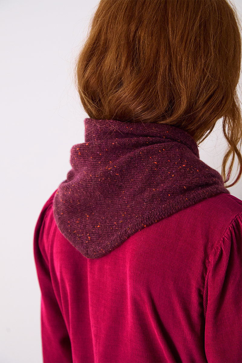 Knitted Wool Bandana Scarf Berry