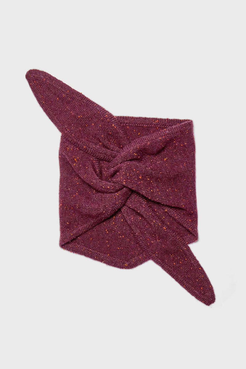 Knitted Wool Bandana Scarf Berry