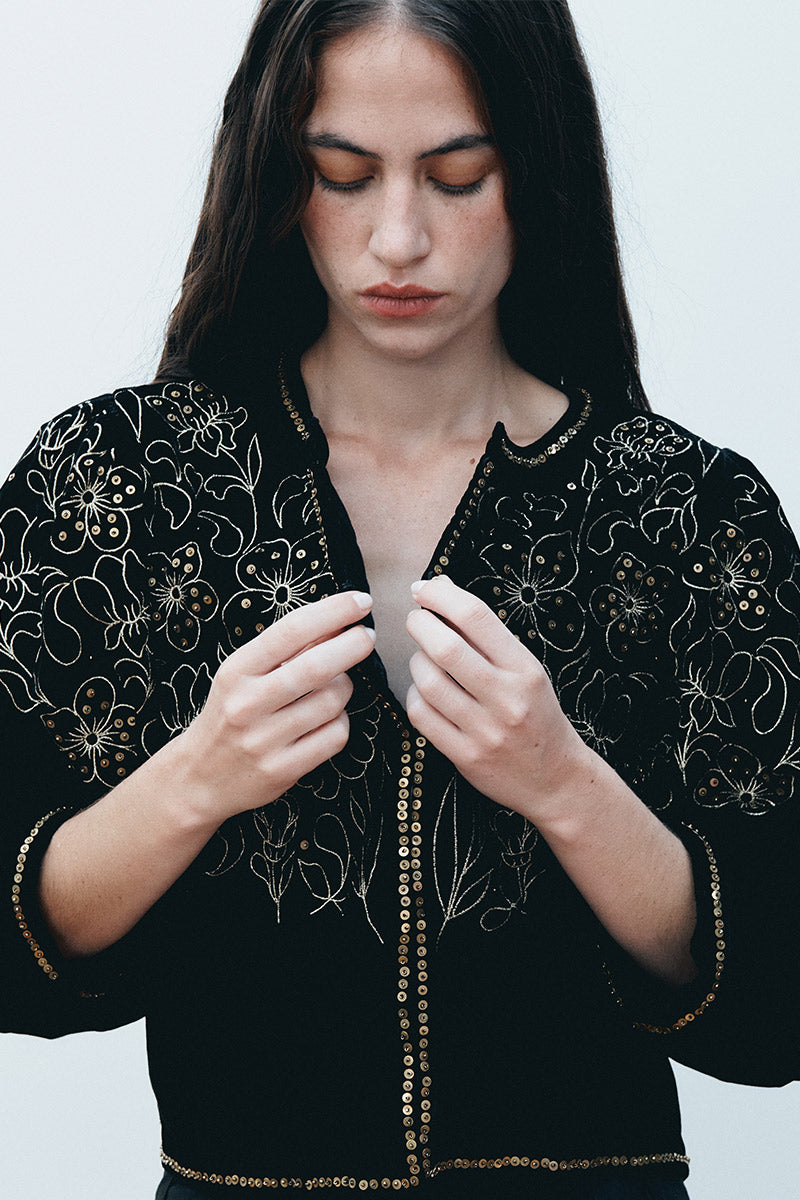 Laurie Velvet Embellished Jacket