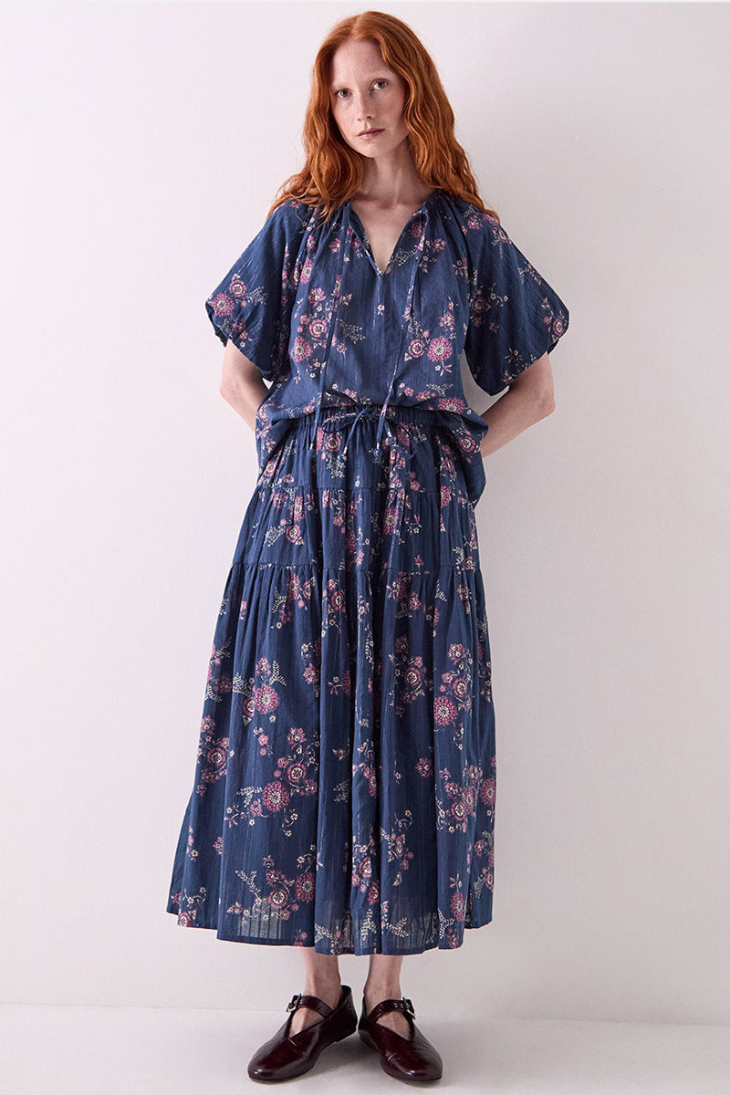 Layla Floral Print Cotton Skirt