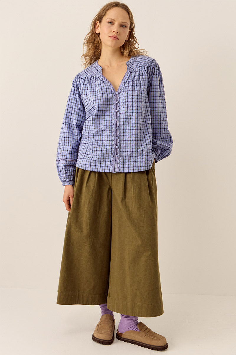 Lillia Check Cotton Blouse