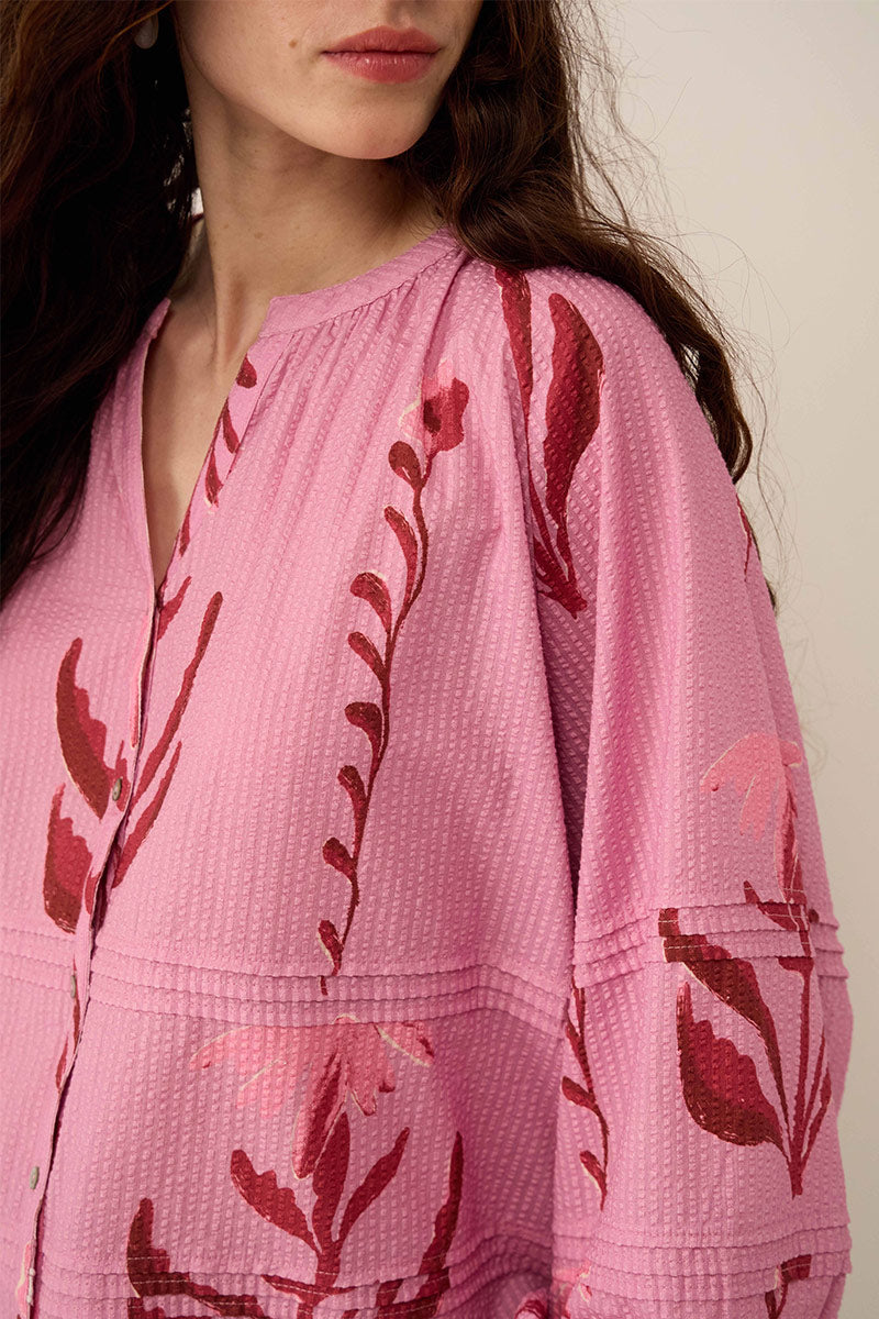 Maisie Hand-Painted Botanical Print Top