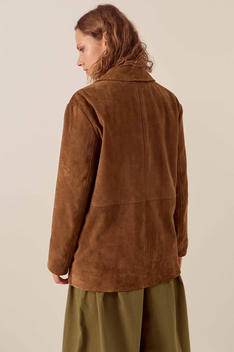 Reggie Chestnut Brown Suede Jacket