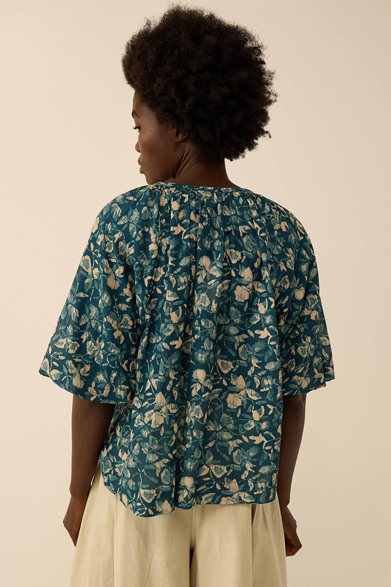 Rohini Floral Print Cotton-Viscose Top