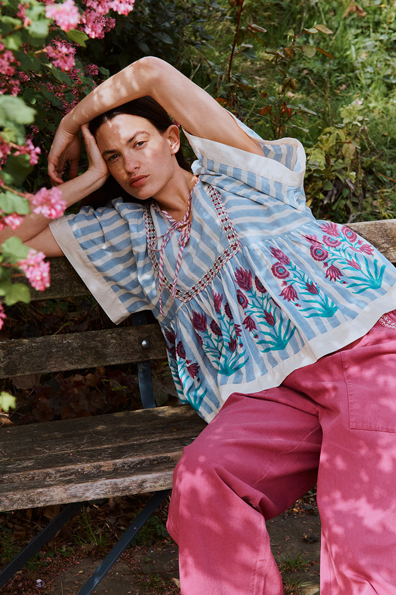 Rylea Printed Cotton Top