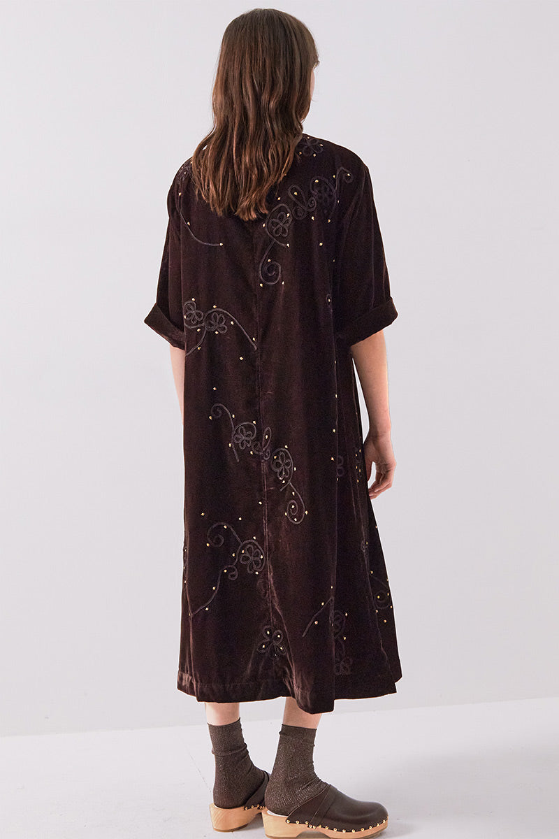 Stieve Velvet Embroidered Dress