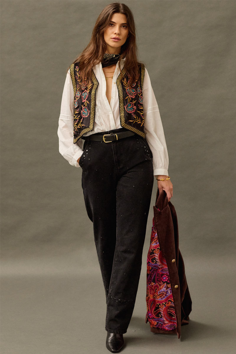 Talia Floral Embroidered Gilet