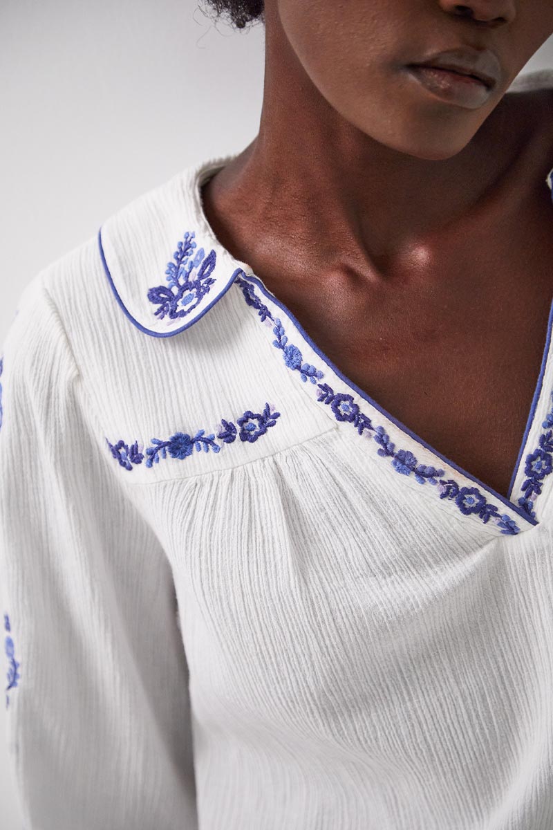 Tamara Embroidered Cotton Top