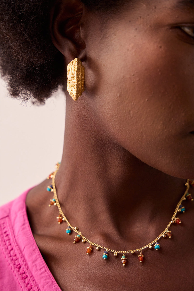 Gold-Plated Mother of Pearl Necklace