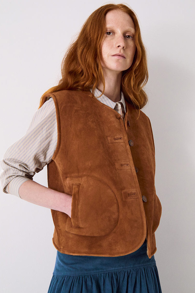 Zohra Suede Reversible Vest
