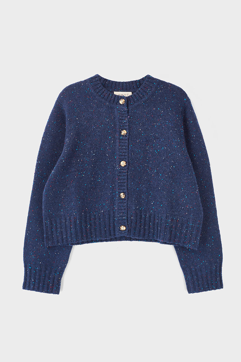 Zoya Donegal Knit Cardigan Navy