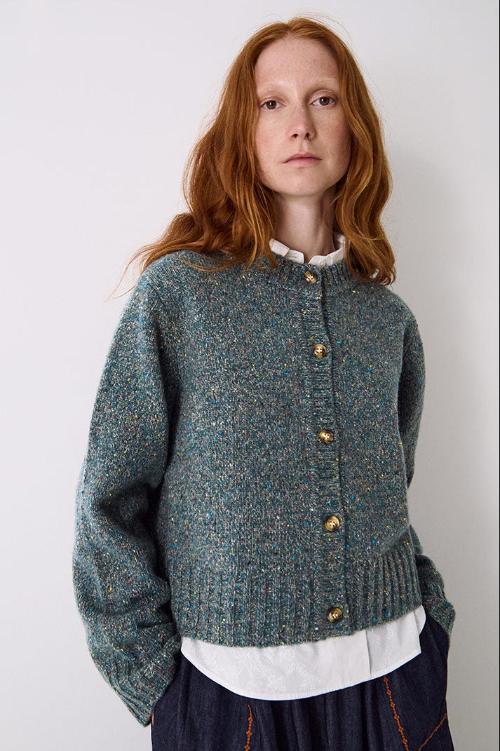 Zoya Donegal Knit Cardigan Teal