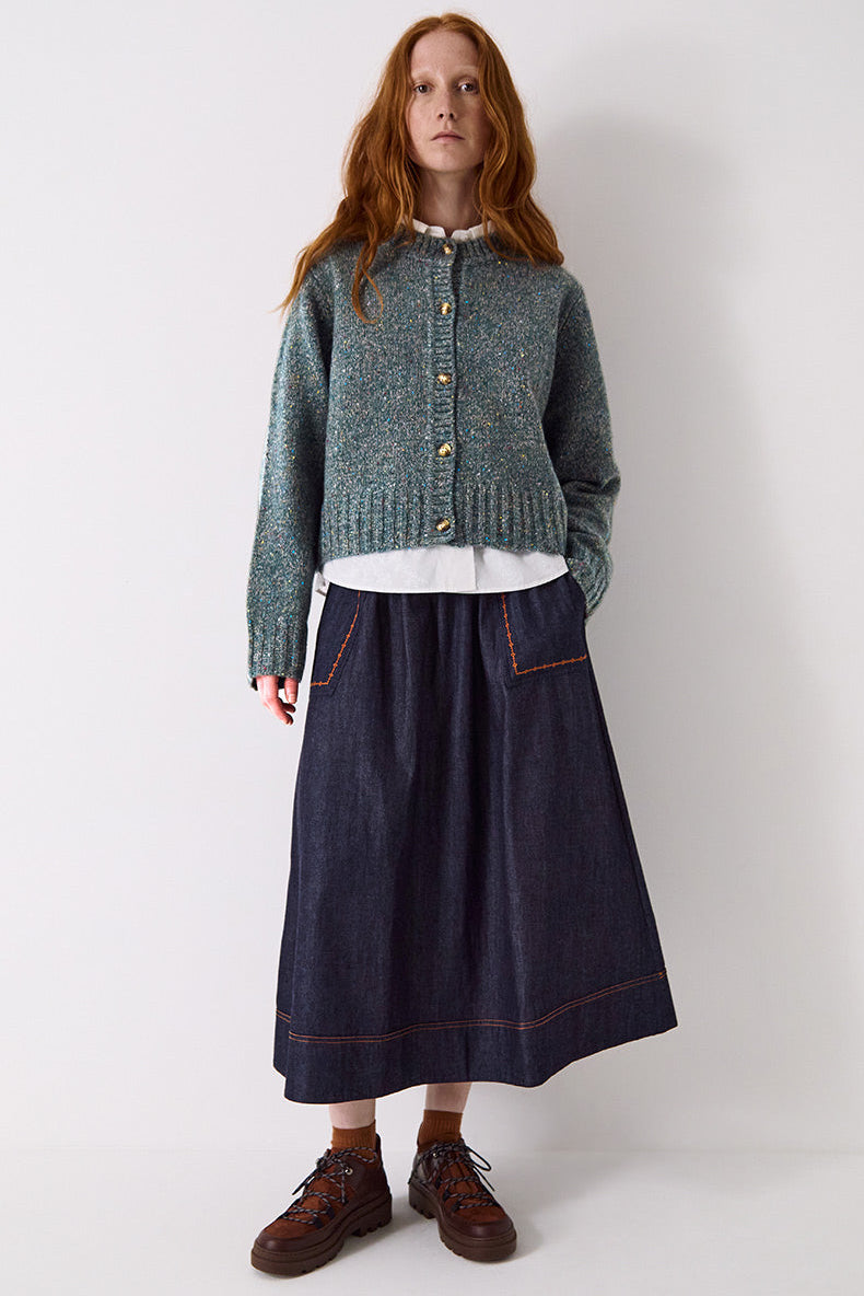 Zoya Donegal Knit Cardigan Teal