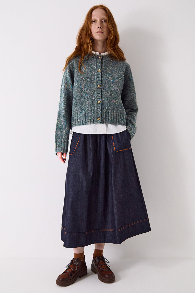 Zoya Donegal Knit Cardigan Teal