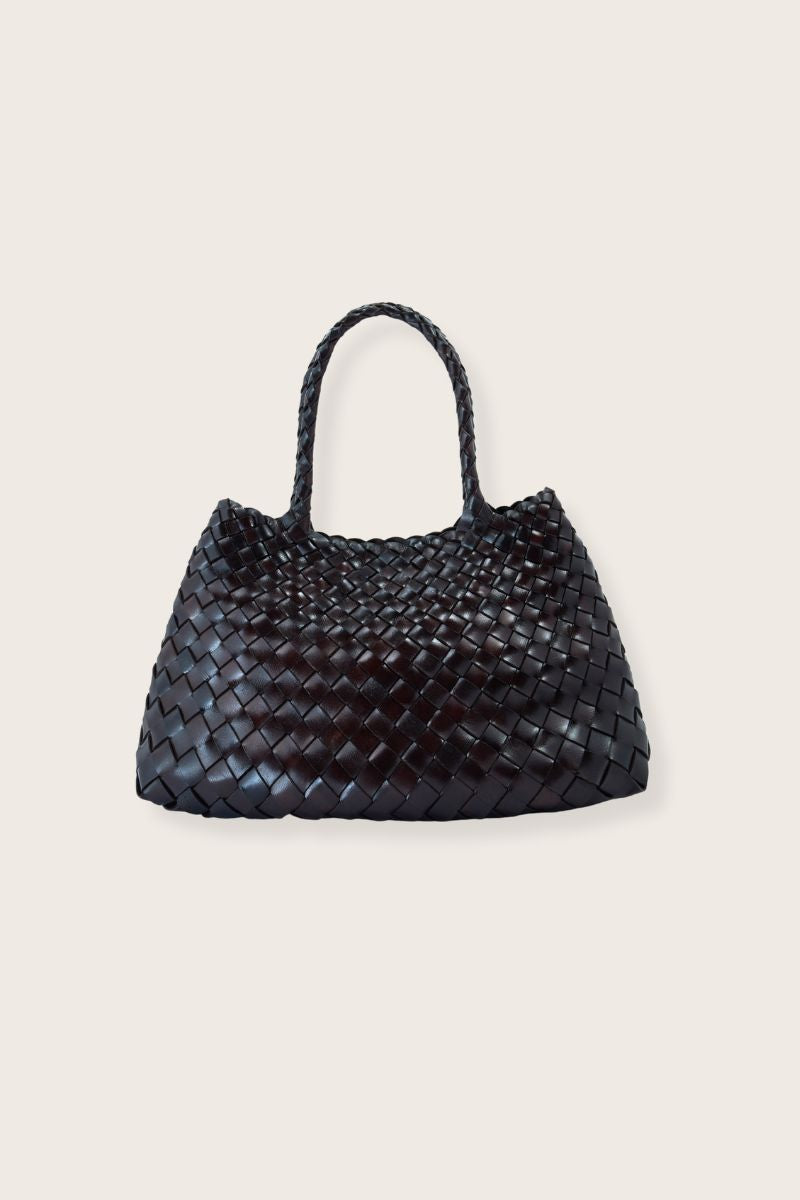 Selina Woven Leather Bag Espresso