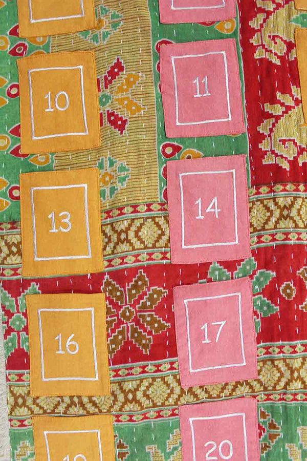 Limited Edition Red Kantha Cotton Advent Calendar