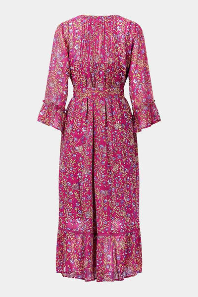 Backof Alexa Woodblock Pink Georgette Dress by East.co.uk