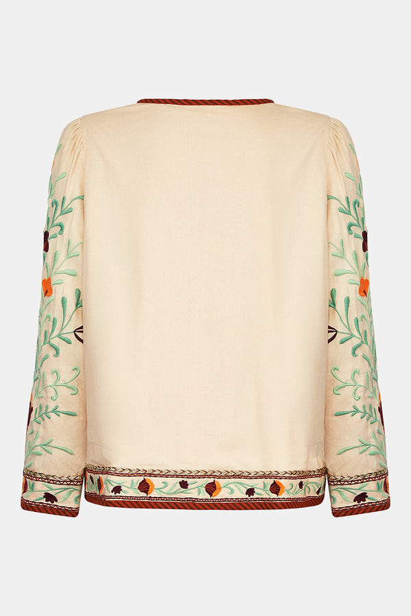 Multicolor Embroidery on Ladies Jacket - Size - S Length - 19 in.
