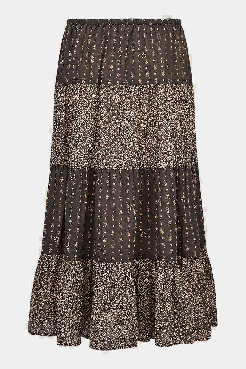 Gianni Woodblock BCI Cotton Tiered Skirt