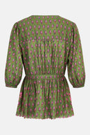 Harriet Green Cotton Embroidered Blouse