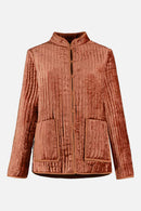 Heather Rust Velvet Quilted Jacket