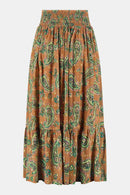 Heidi Chestnut Georgette Foil Skirt