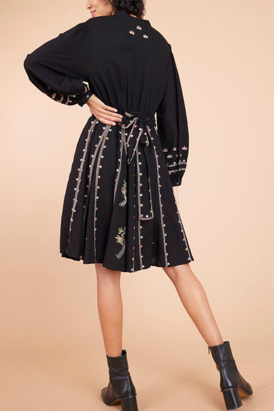 Imogen Black Embroidered Dress