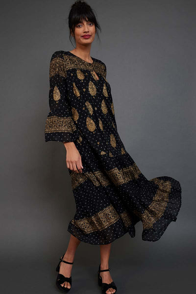 Josie Black & Gold Organic Cotton Dress