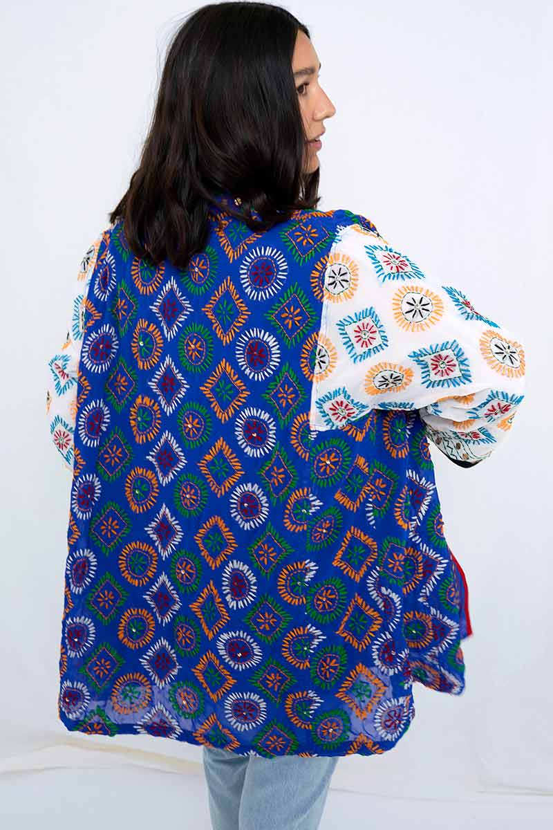 Limited Edition Blue Embroidered Dupatta Jacket