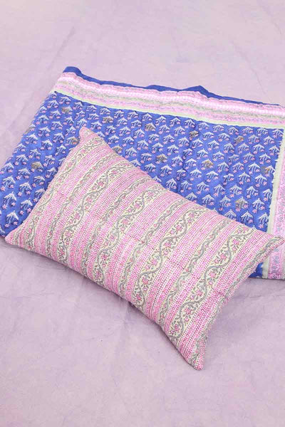 Maggie Small Pink Cotton Quilted Cushion Cover