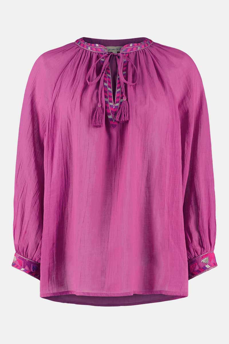 Murfy Embroidered Pink Cotton Top