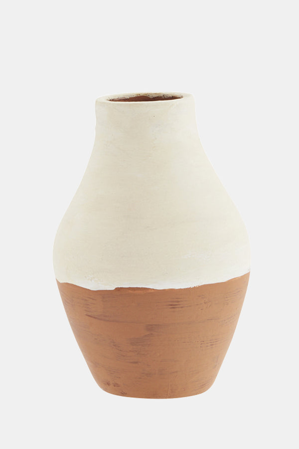 Terracotta Ecru Painted Vase