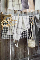 Checked Apron with Fringes