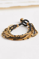 Miro Gold & Black Beaded Bracelet